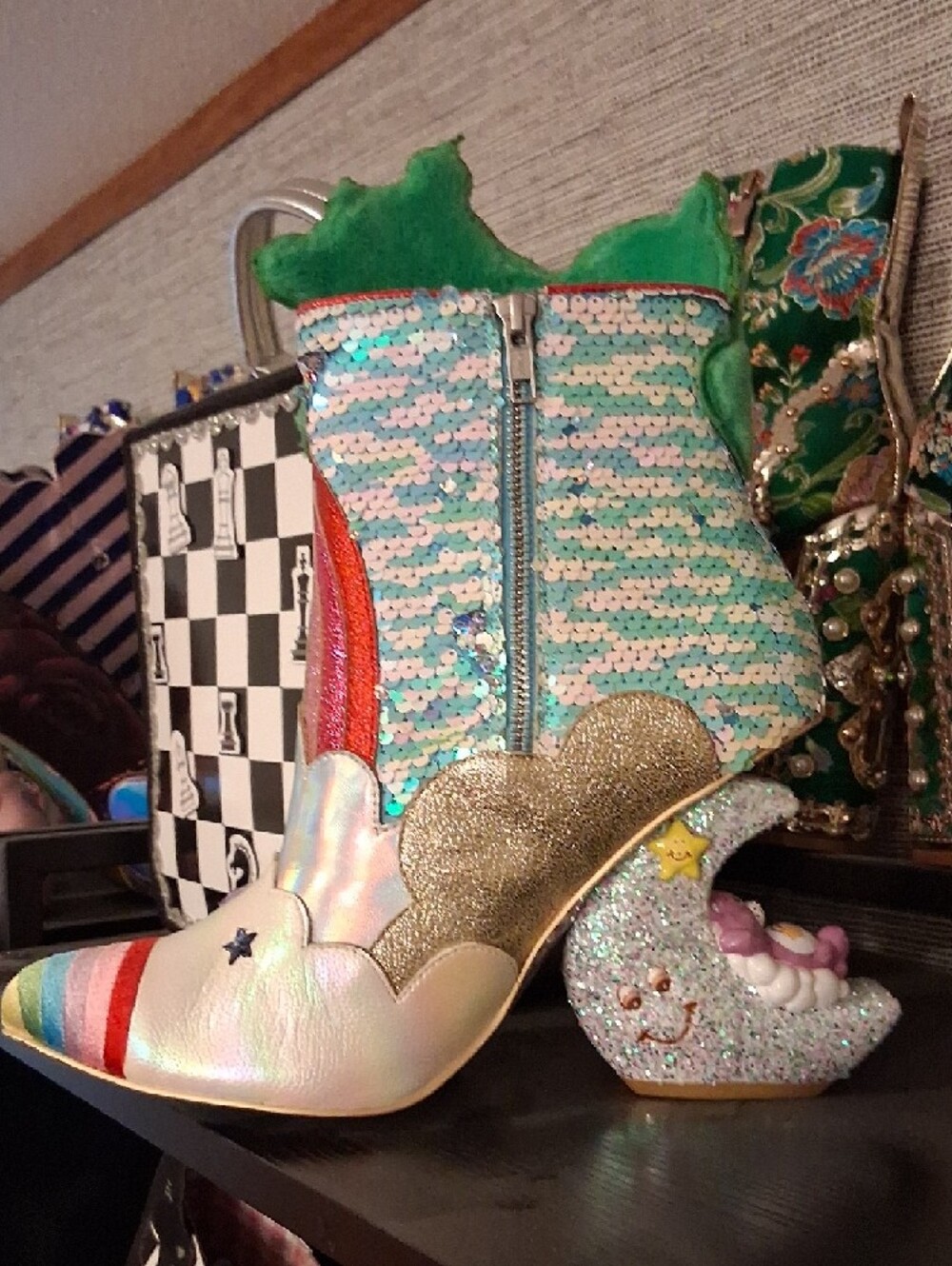 NEW CAREBEAR CHARACTER HEEL Green Irregular Choice, Size 42, 10.5ish - Picture 3 of 5